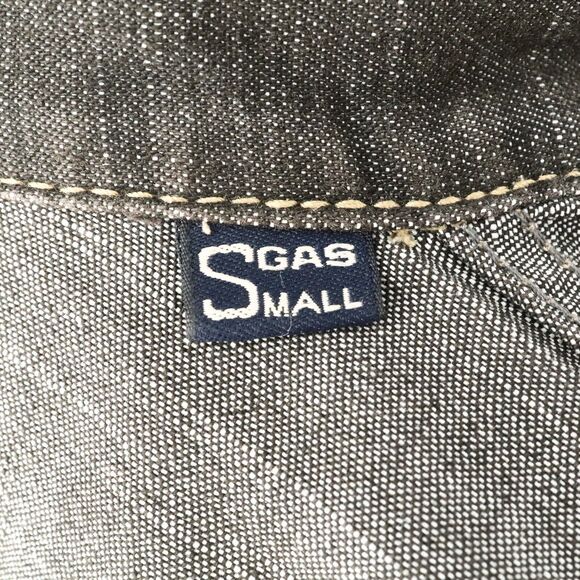 Gas Blue Jeans Jacket Womens Small Black Denim Button Up Pockets Stretch Cotton - Picture 4 of 16